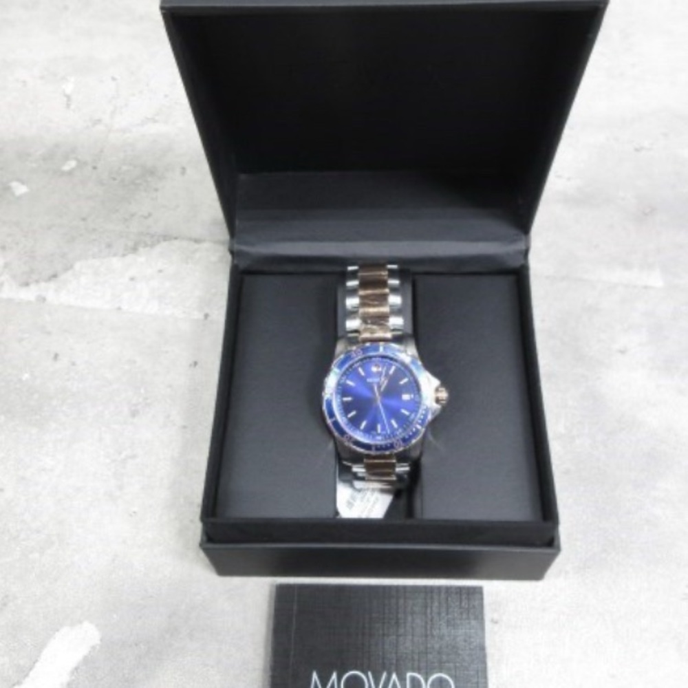 Movado Men's Watch with Blue Dial and Silver Band
